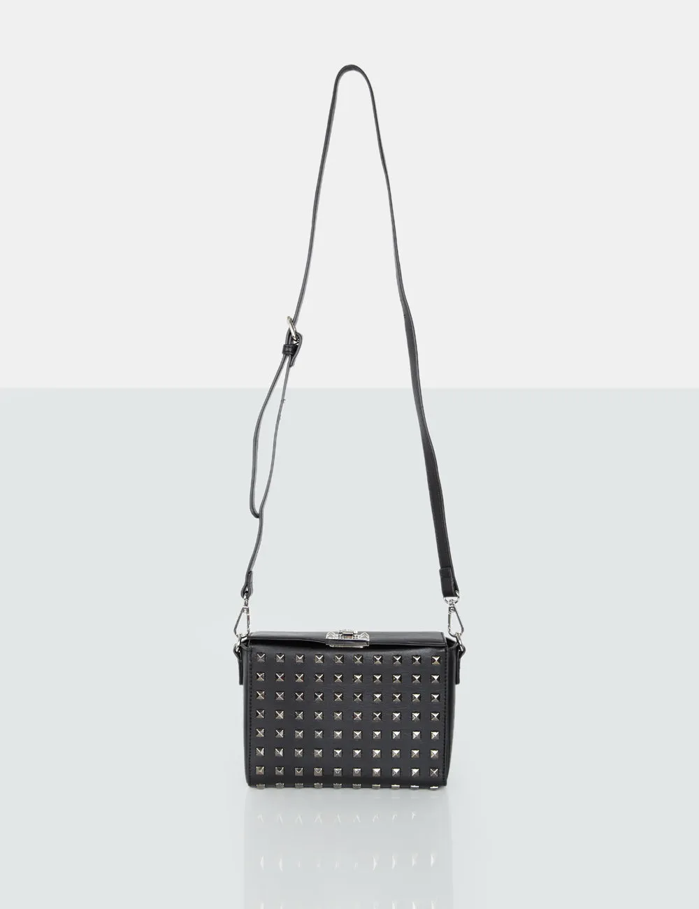 The Jose Black PU Metal Studded Bag