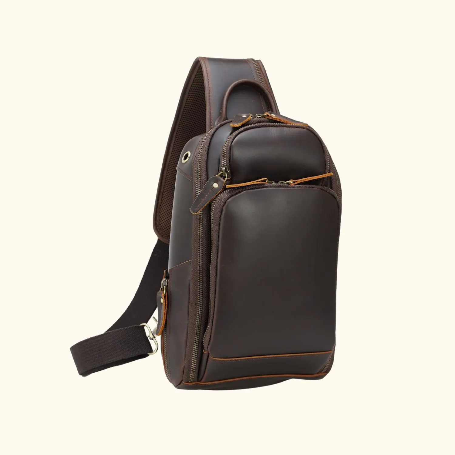 The Trailblazer Trekker - Vintage Leather Tablet Chest Pack