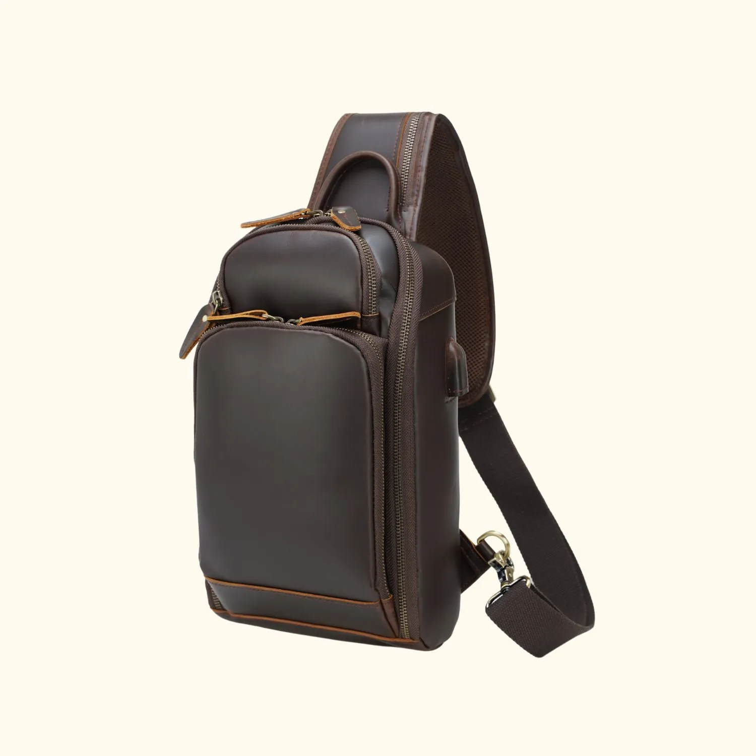 The Trailblazer Trekker - Vintage Leather Tablet Chest Pack