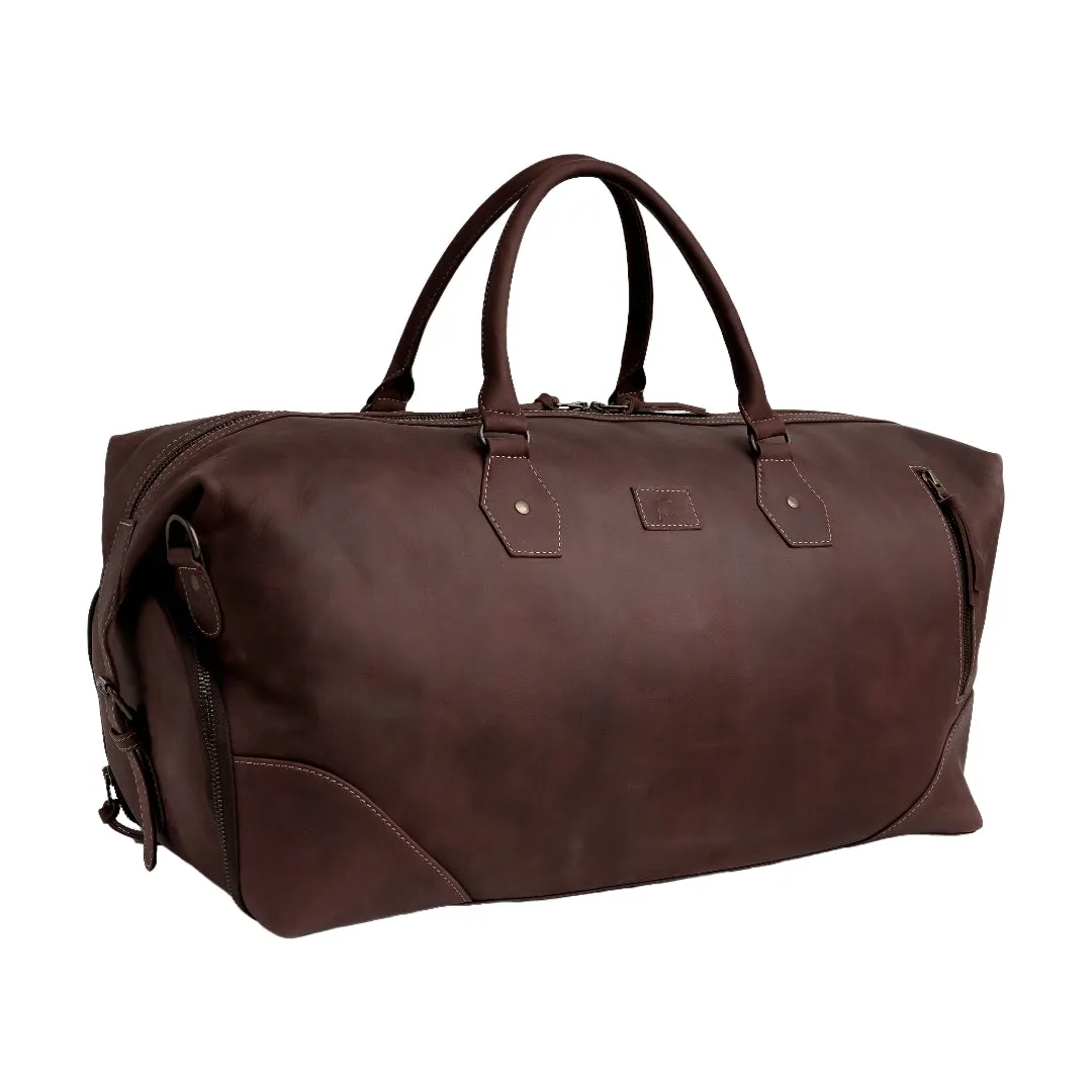 The Weekender Travel Leather Duffle Bag-Tan Brown