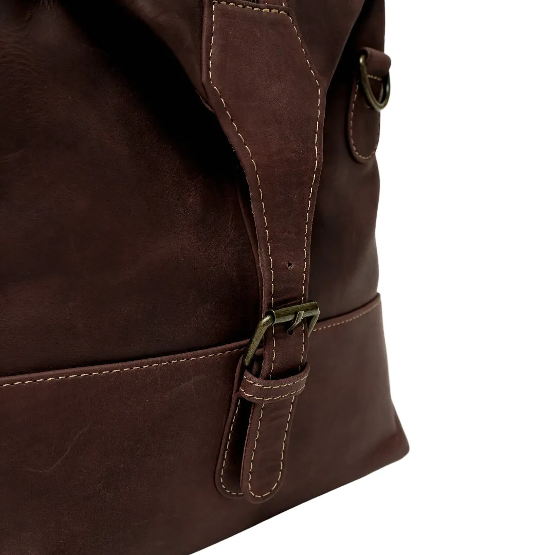 The Weekender Travel Leather Duffle Bag-Tan Brown