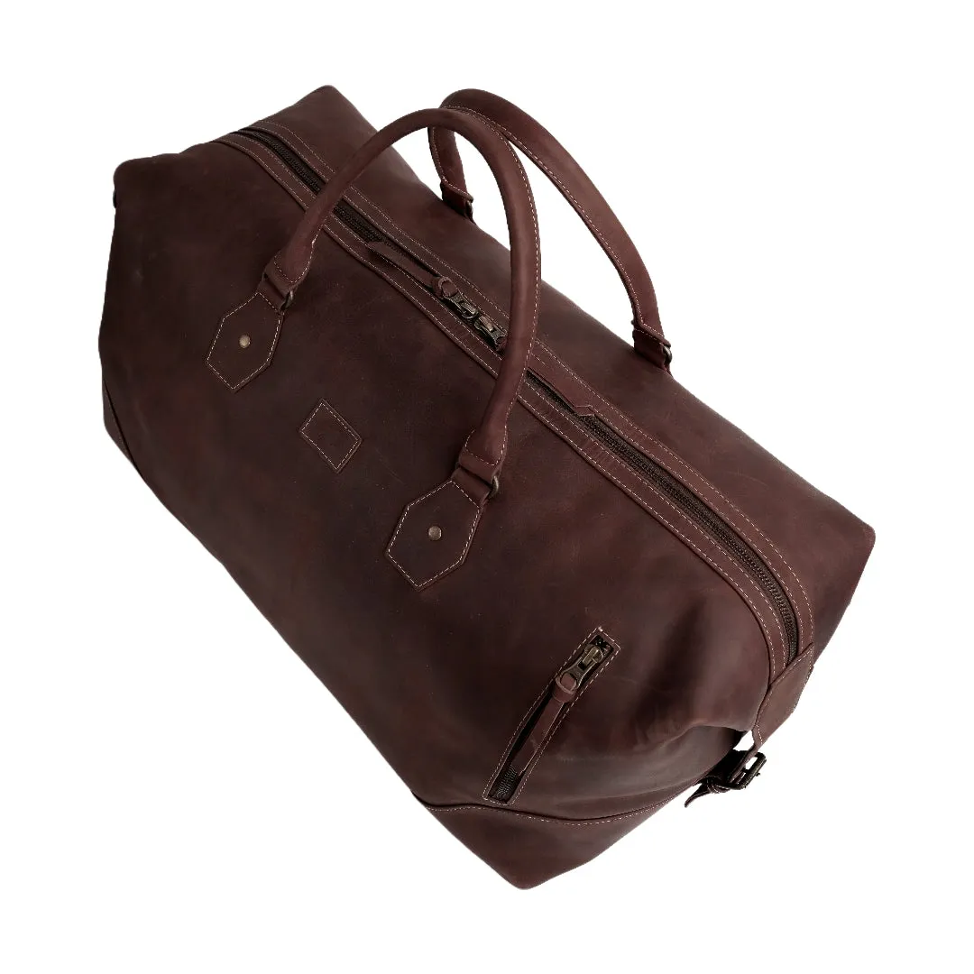 The Weekender Travel Leather Duffle Bag-Tan Brown