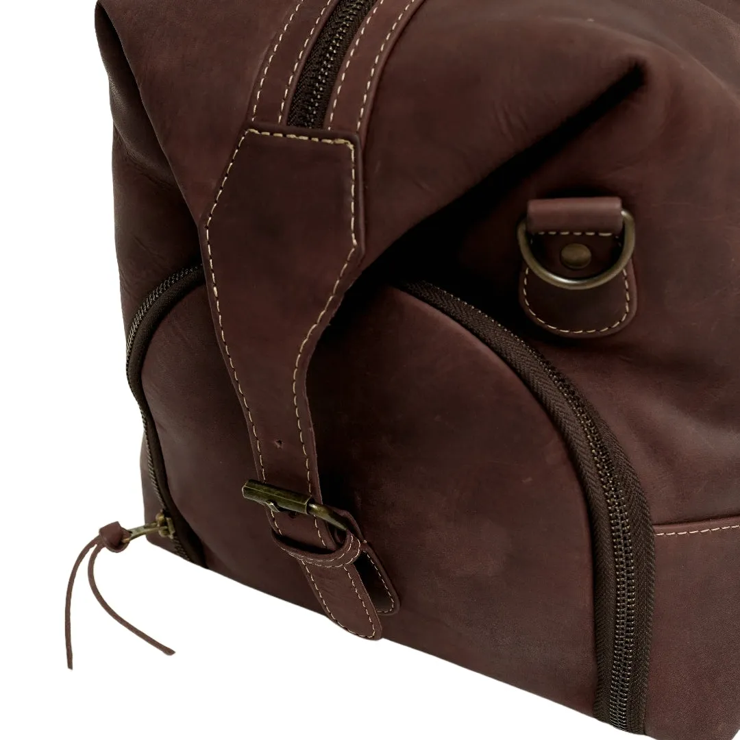 The Weekender Travel Leather Duffle Bag-Tan Brown