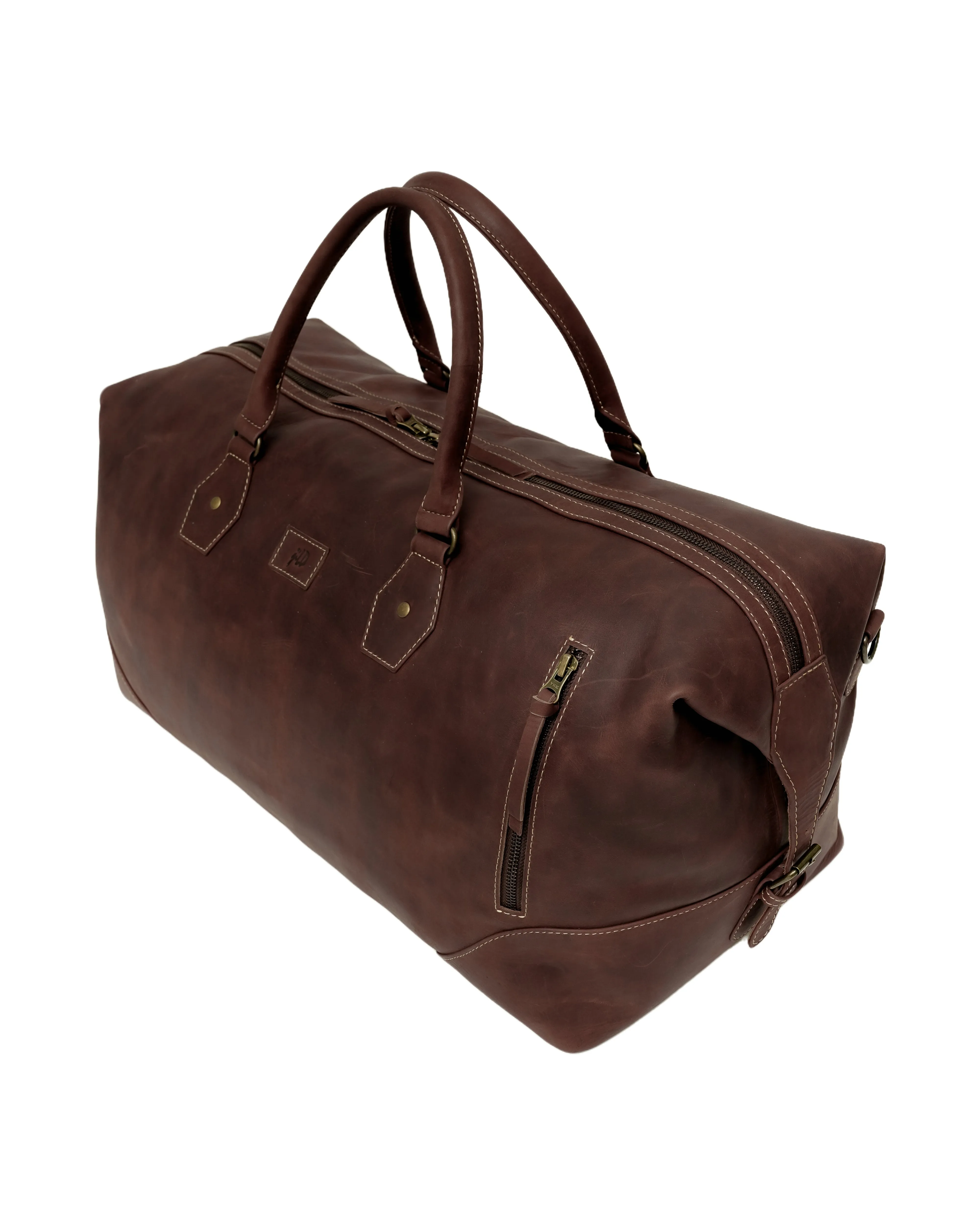 The Weekender Travel Leather Duffle Bag-Tan Brown