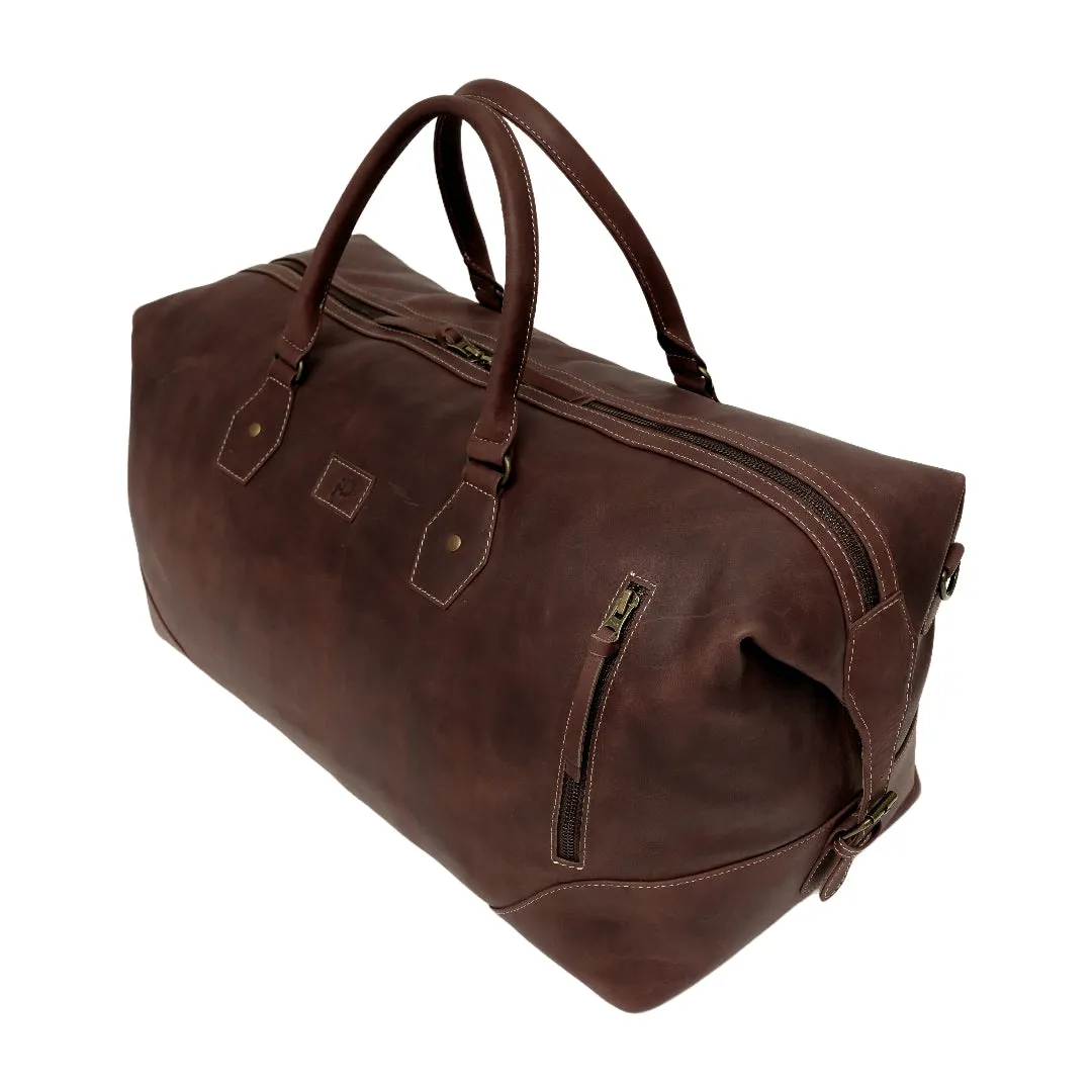 The Weekender Travel Leather Duffle Bag-Tan Brown