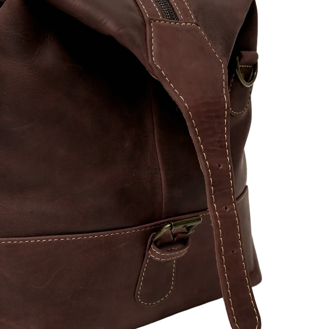 The Weekender Travel Leather Duffle Bag-Tan Brown