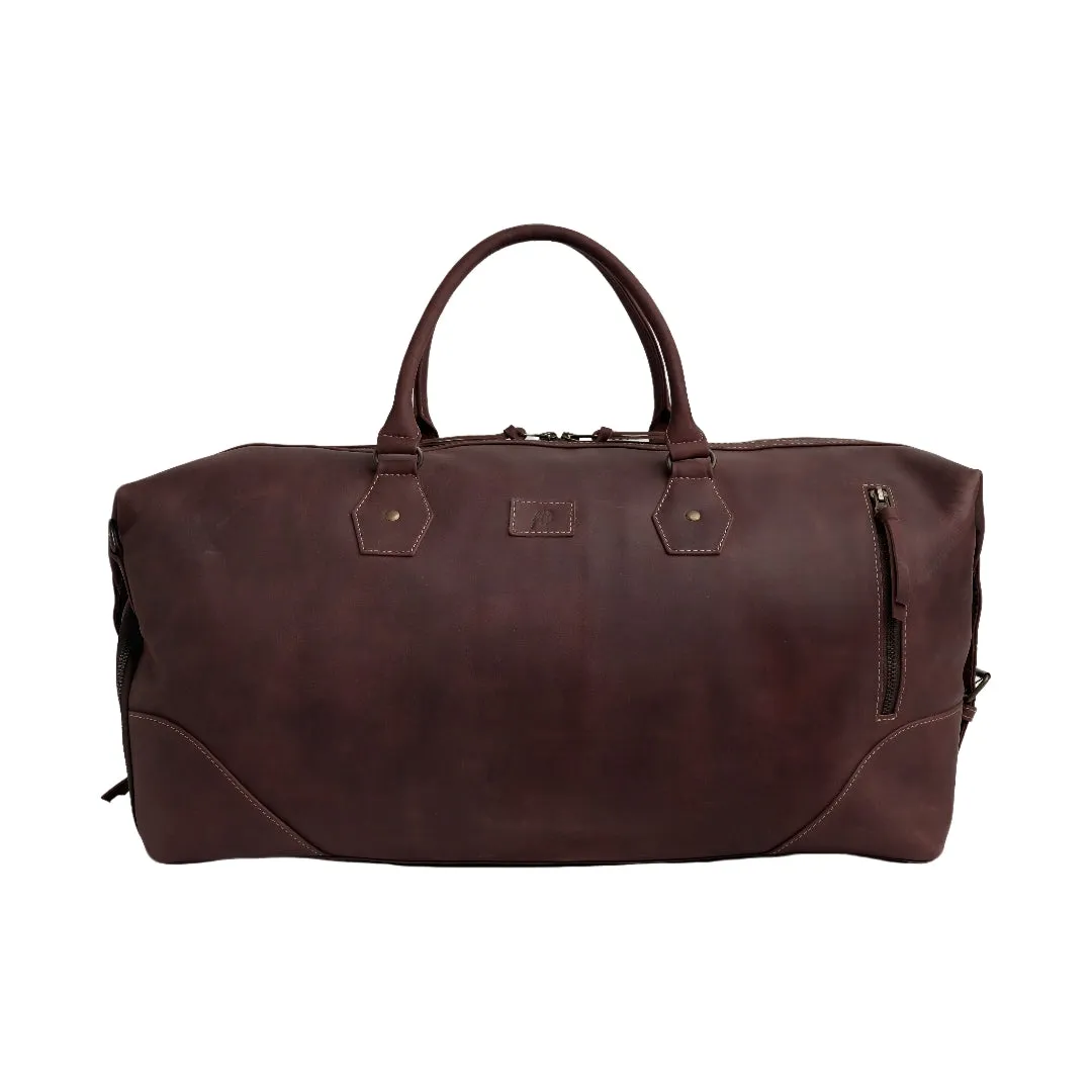 The Weekender Travel Leather Duffle Bag-Tan Brown