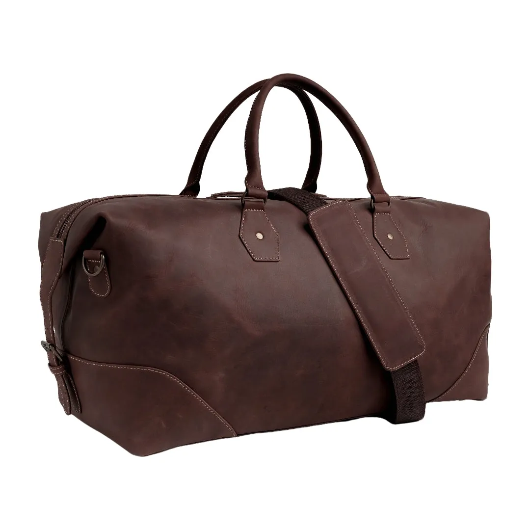 The Weekender Travel Leather Duffle Bag-Tan Brown