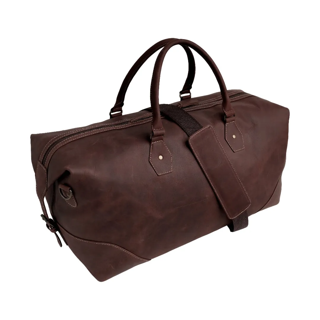 The Weekender Travel Leather Duffle Bag-Tan Brown