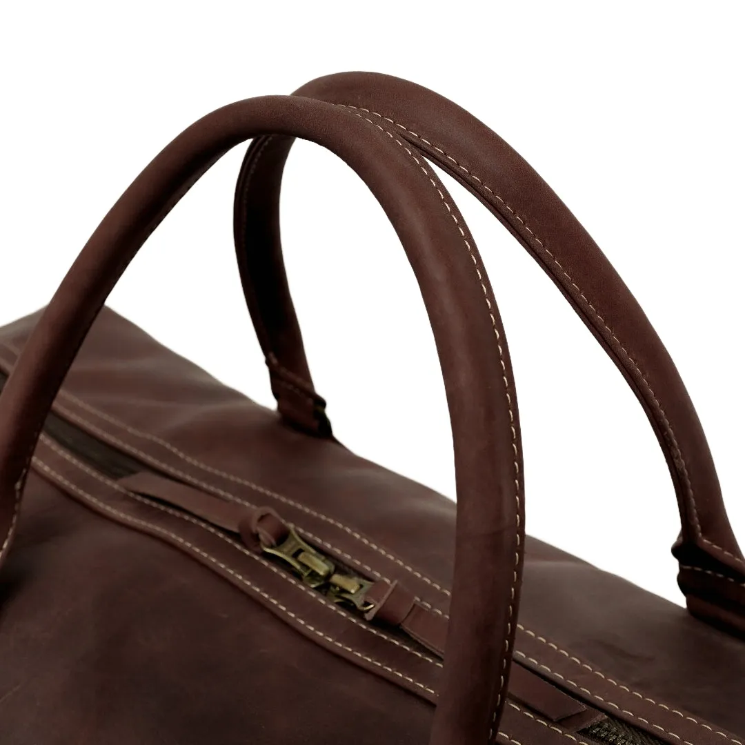 The Weekender Travel Leather Duffle Bag-Tan Brown