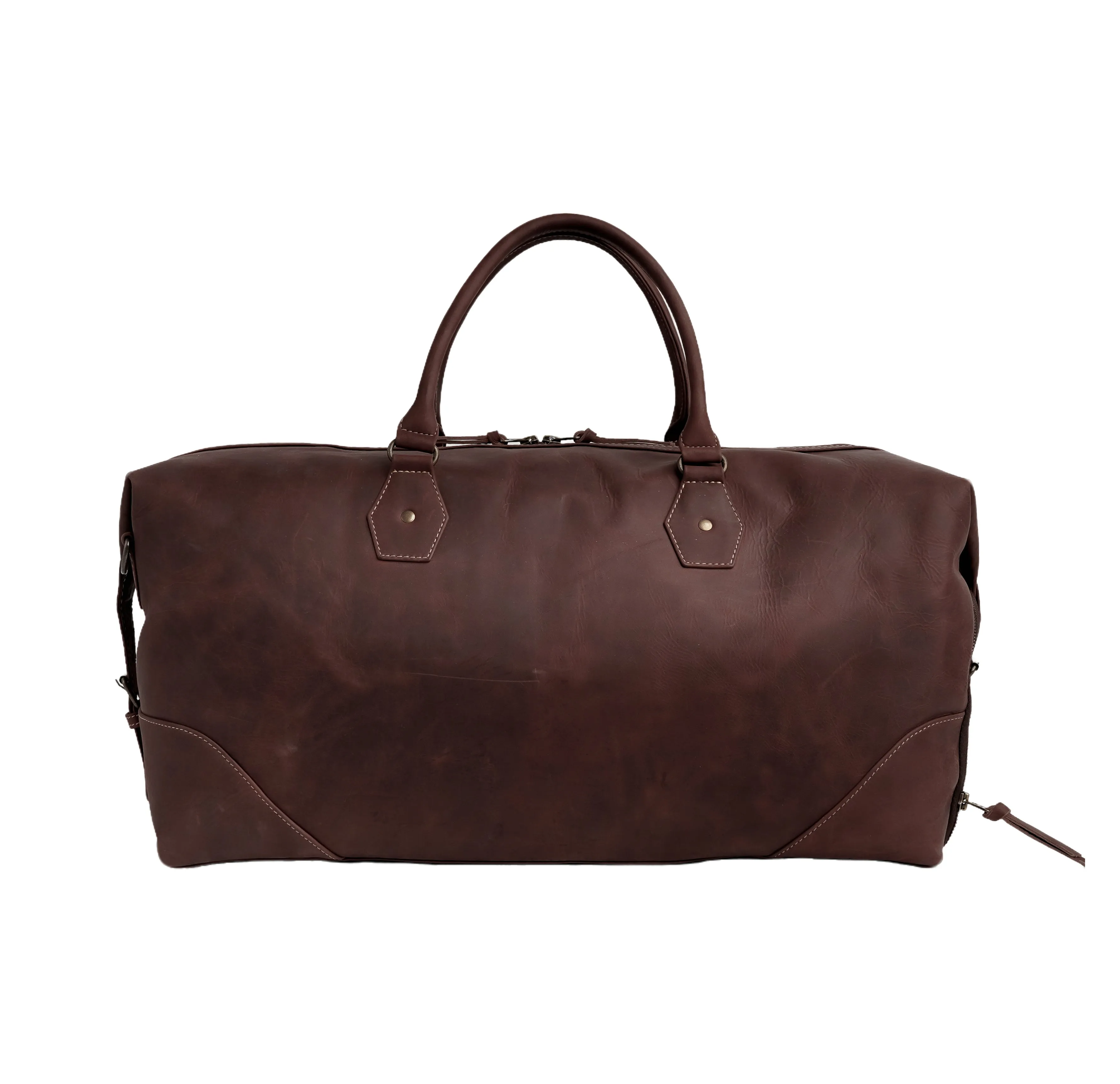 The Weekender Travel Leather Duffle Bag-Tan Brown