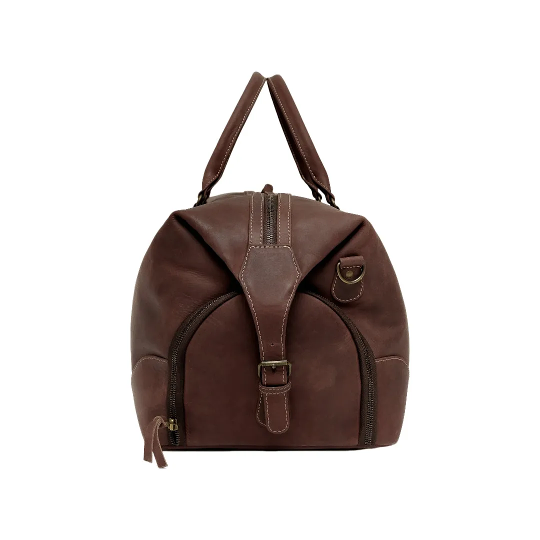 The Weekender Travel Leather Duffle Bag-Tan Brown