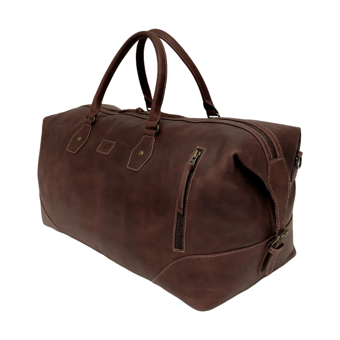 The Weekender Travel Leather Duffle Bag-Tan Brown