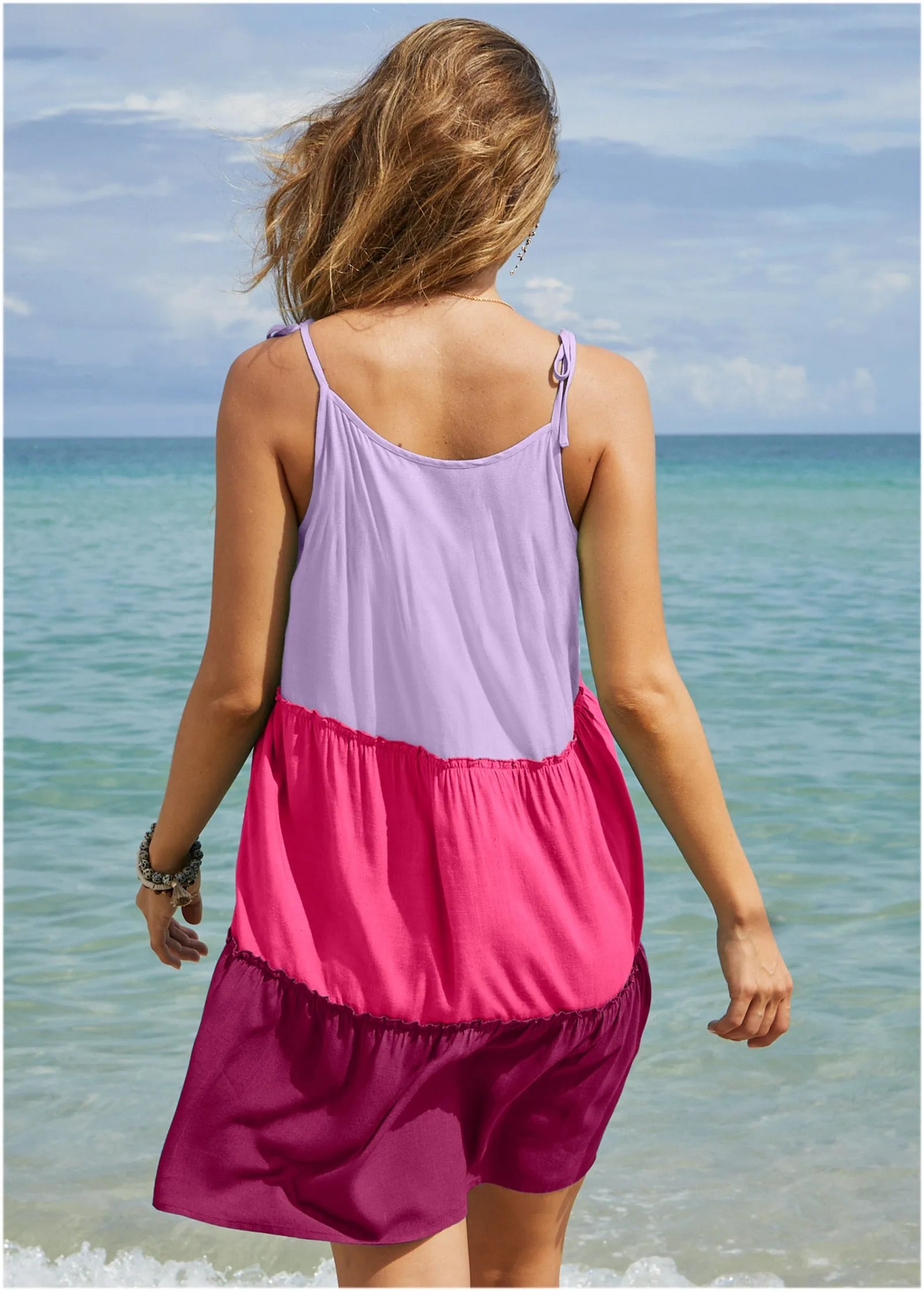 Tiered Cover-Up Dress - Pink Aurora