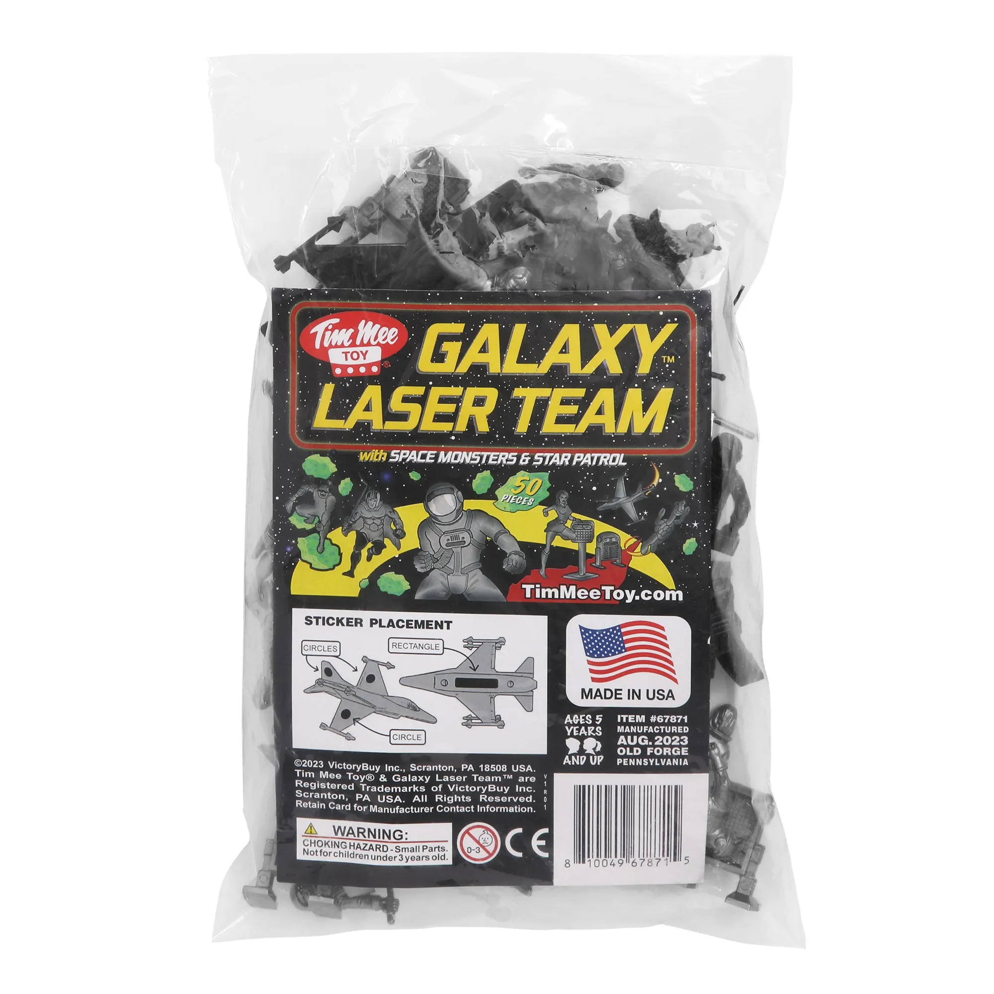 TimMee Galaxy Laser Team SPACE Figures - Black vs Silver 50pc Set - Made in USA