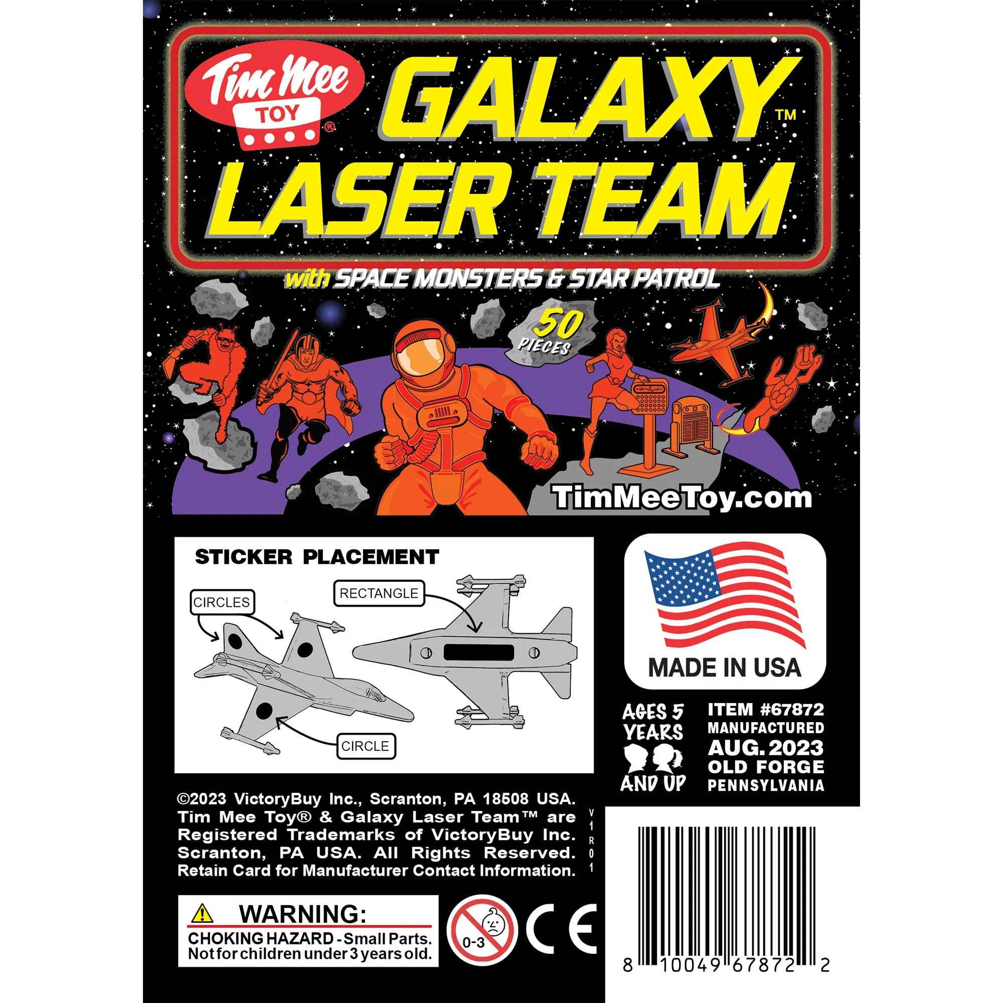 TimMee Galaxy Laser Team SPACE Figures - Purple vs Orange 50pc Set - Made in USA