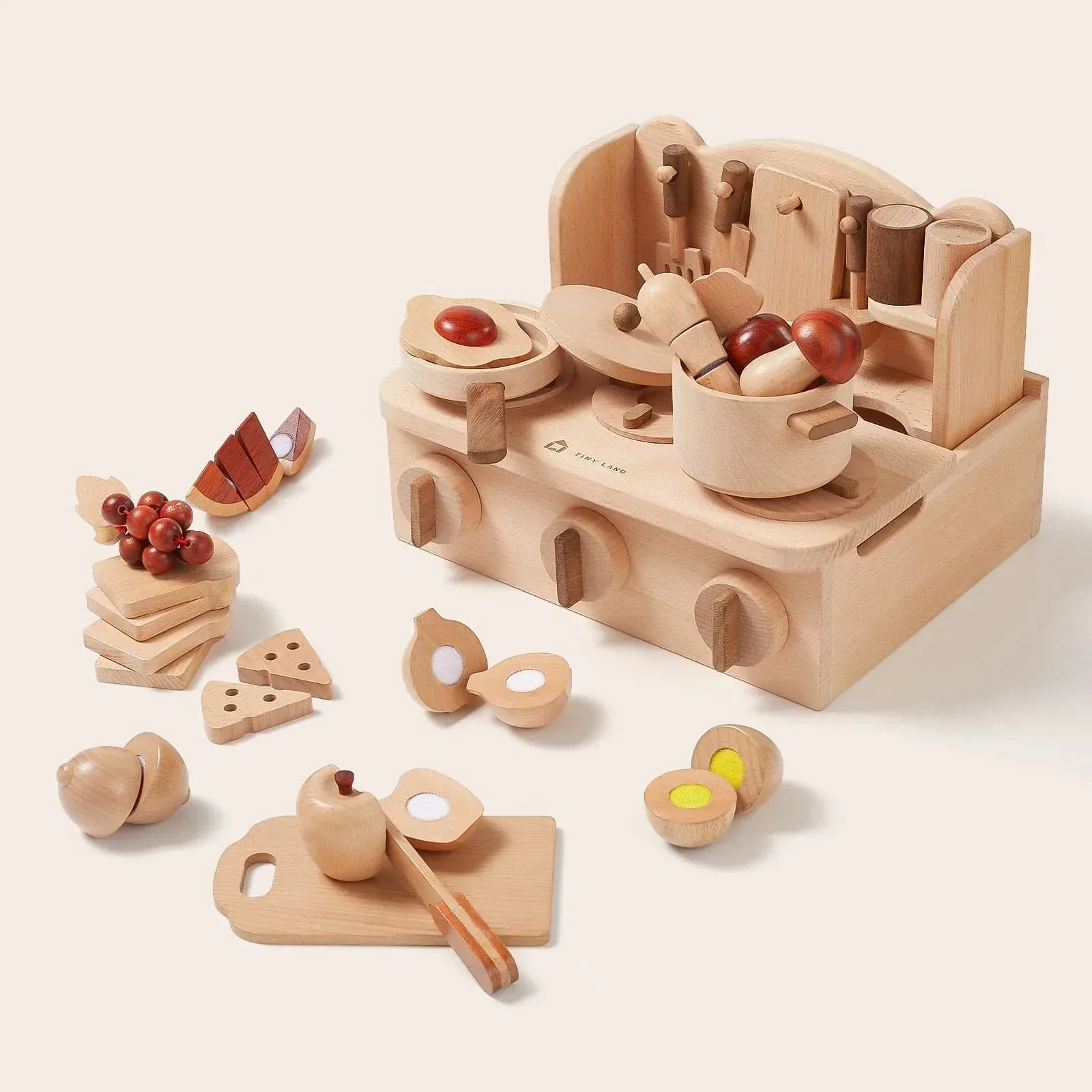 Tiny Land® Wooden Cut and Play Food Toys