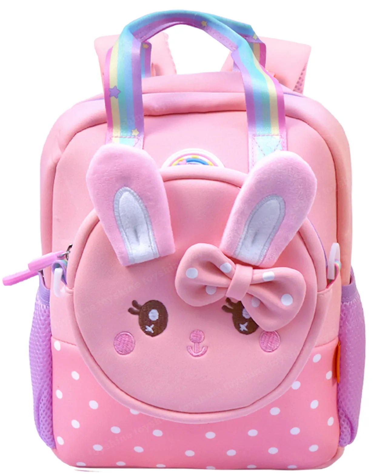 Toyshine Cute Bow Rabbit Backpacks for Kids Girls Boys Cute Toddler Backpack Preschool Nursery Travel Bag - Pink