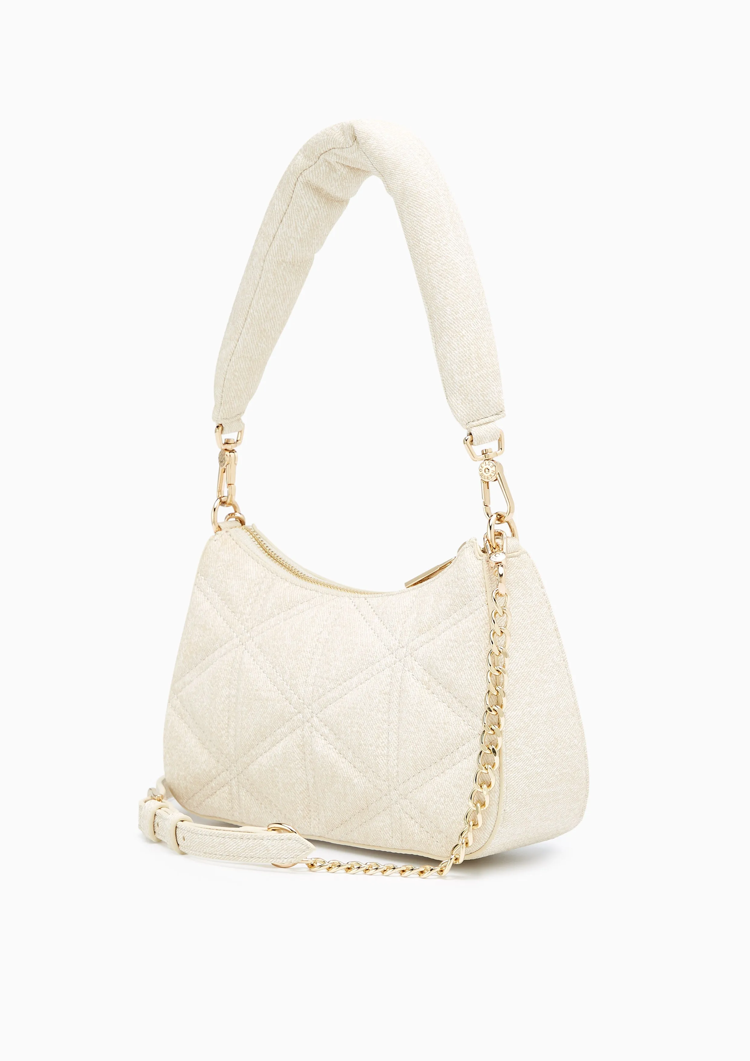 Tricia Denim Shoulder Bag - Beige