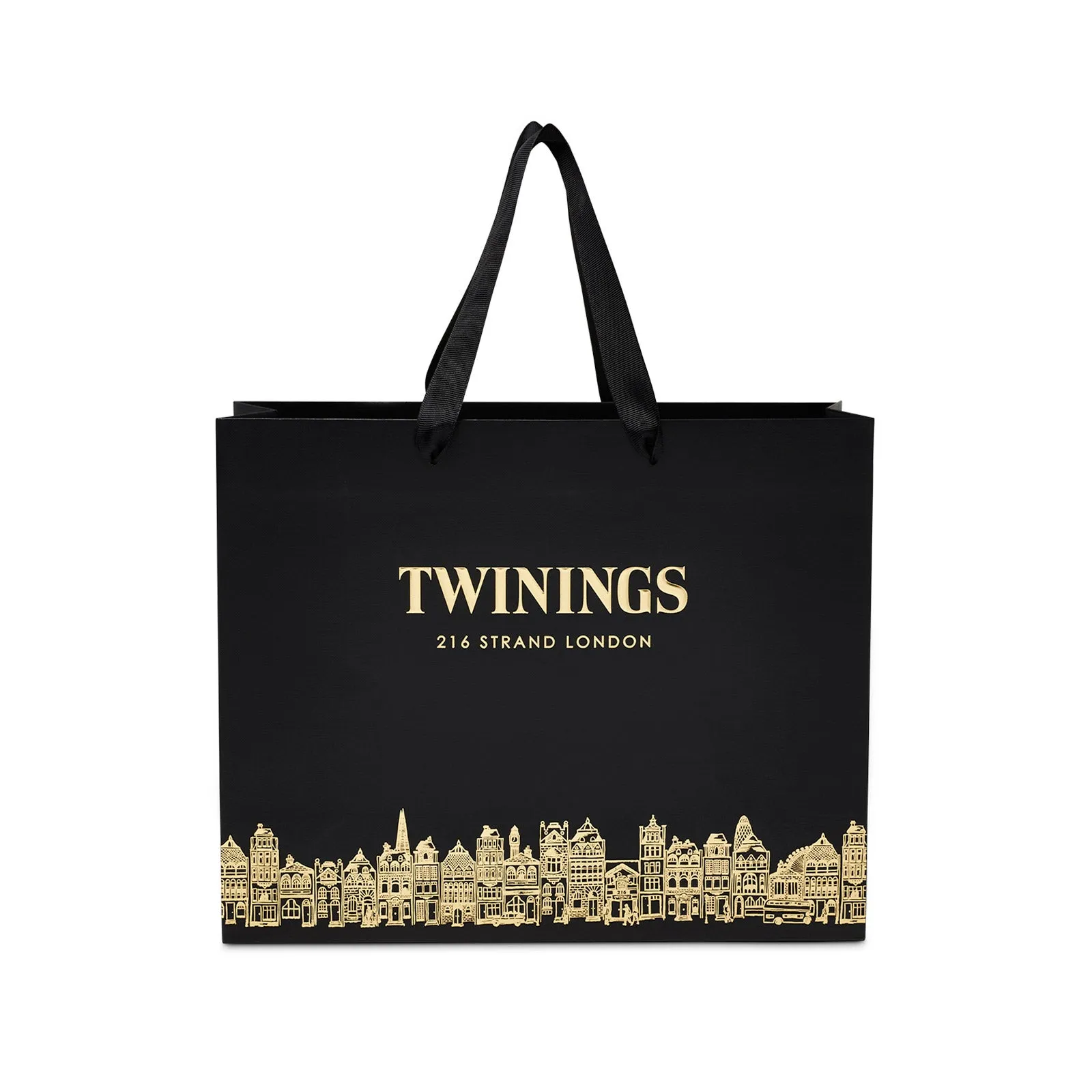 Twinings Medium Black & Gold Gift Bag - Empty