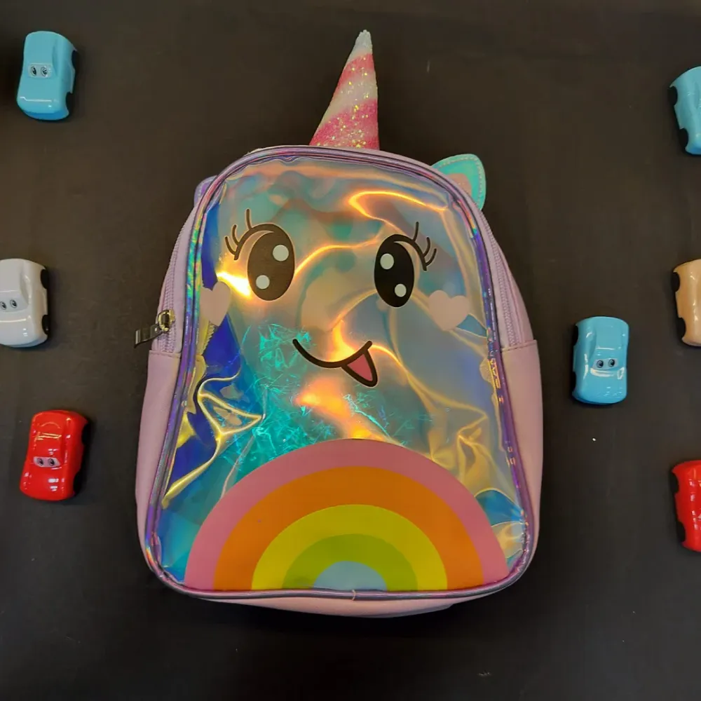 Unicorn Theme Mini Holographic Material  Backpack.