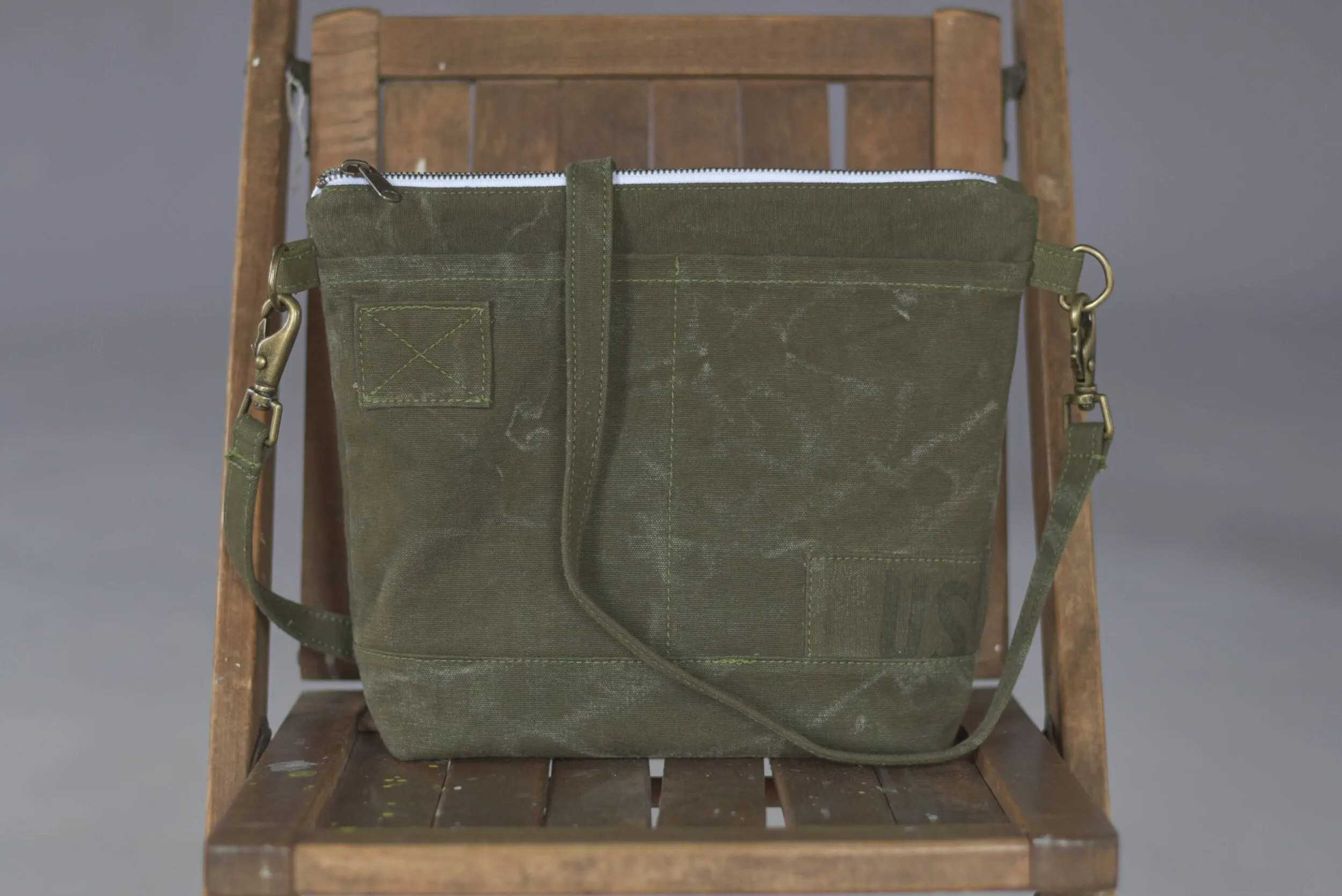 Vintage Army Duffle Crossbody Purse