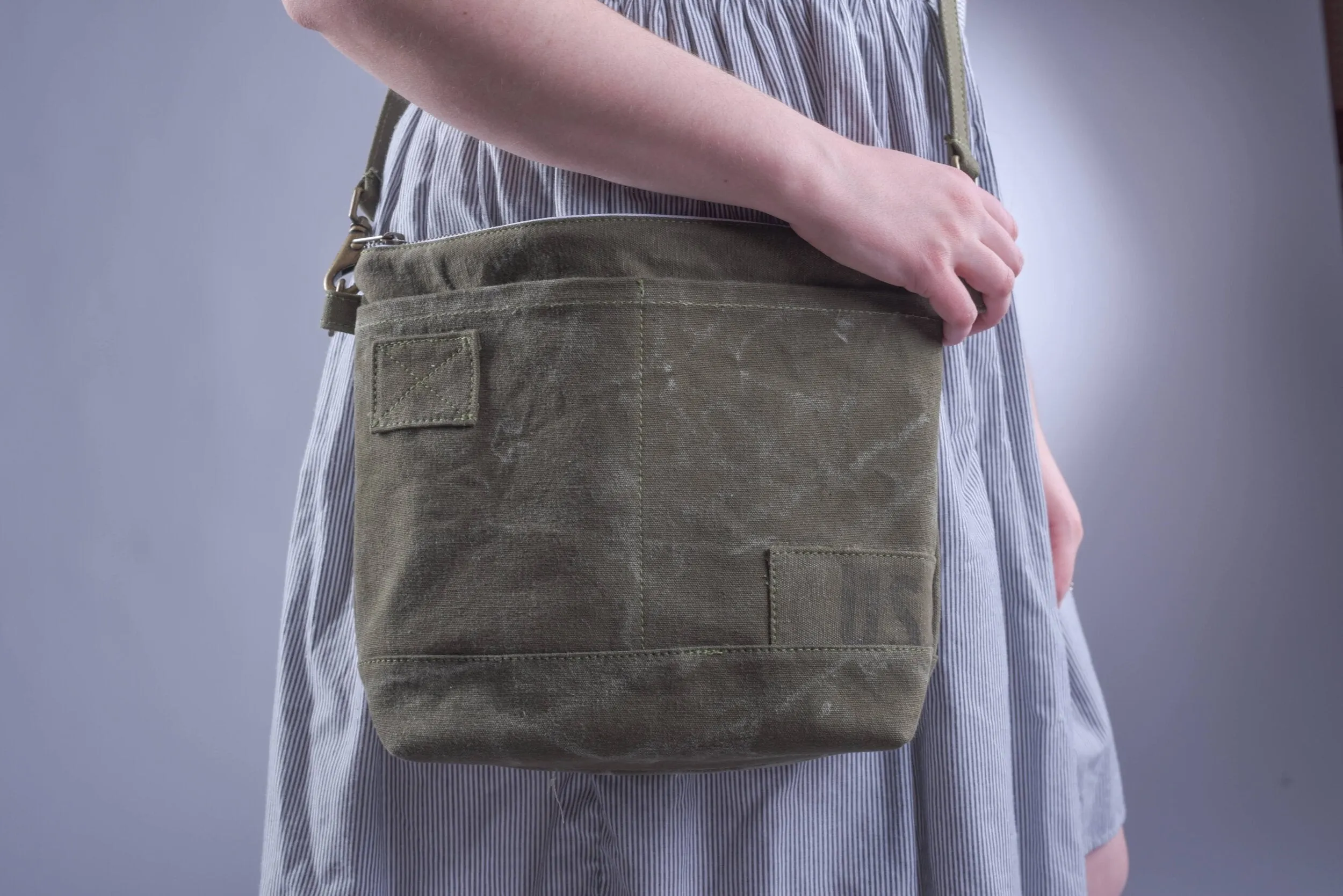 Vintage Army Duffle Crossbody Purse