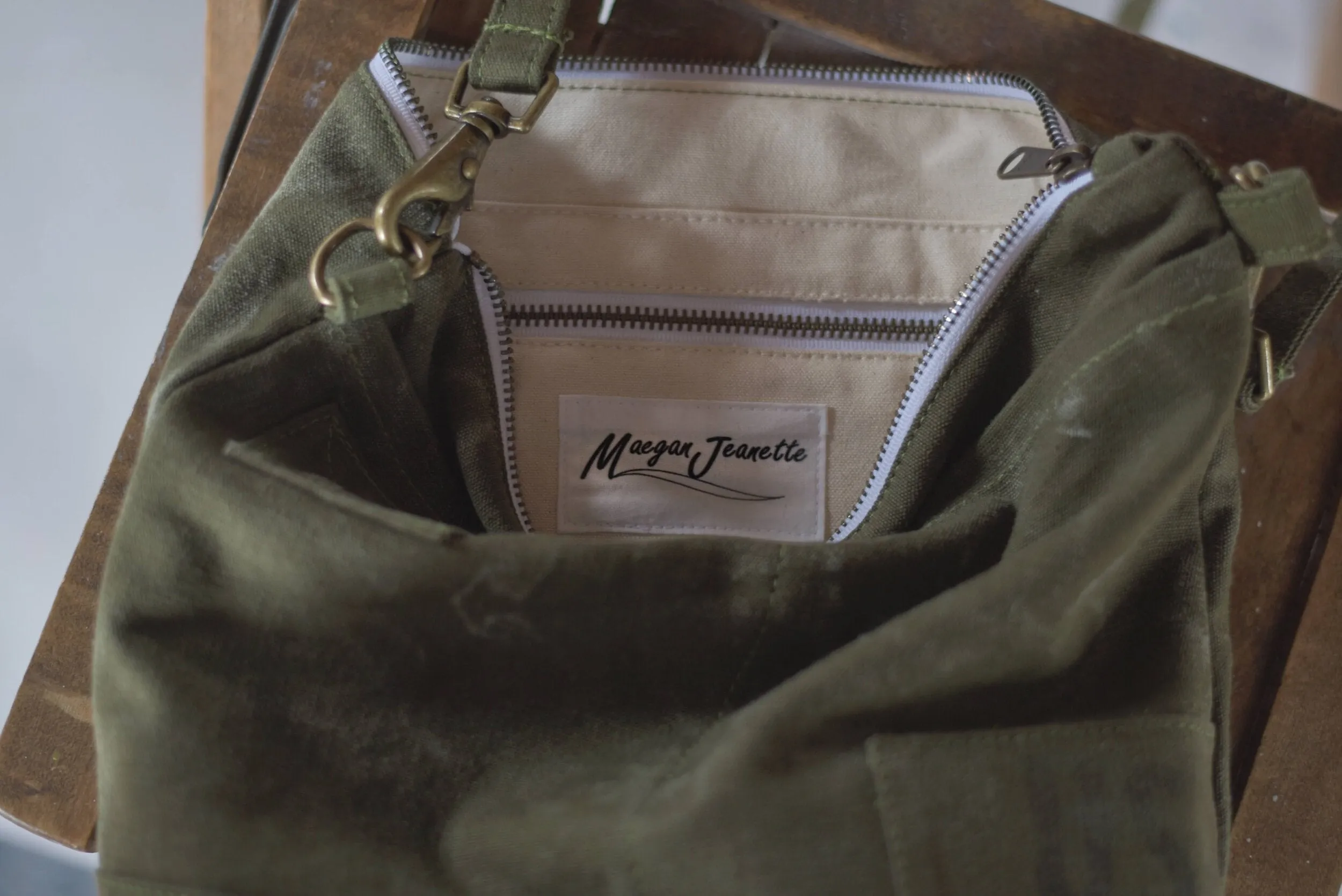 Vintage Army Duffle Crossbody Purse