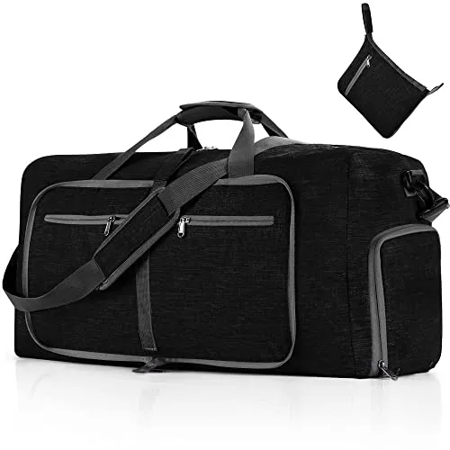 VMFashion™ Foldable 65L Travel Duffle Bag w/ Shoe Compartment - Men's Portable Weekender