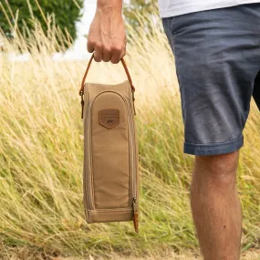 Waxed Canvas Insulated Bottle Bag & Glass Carrier