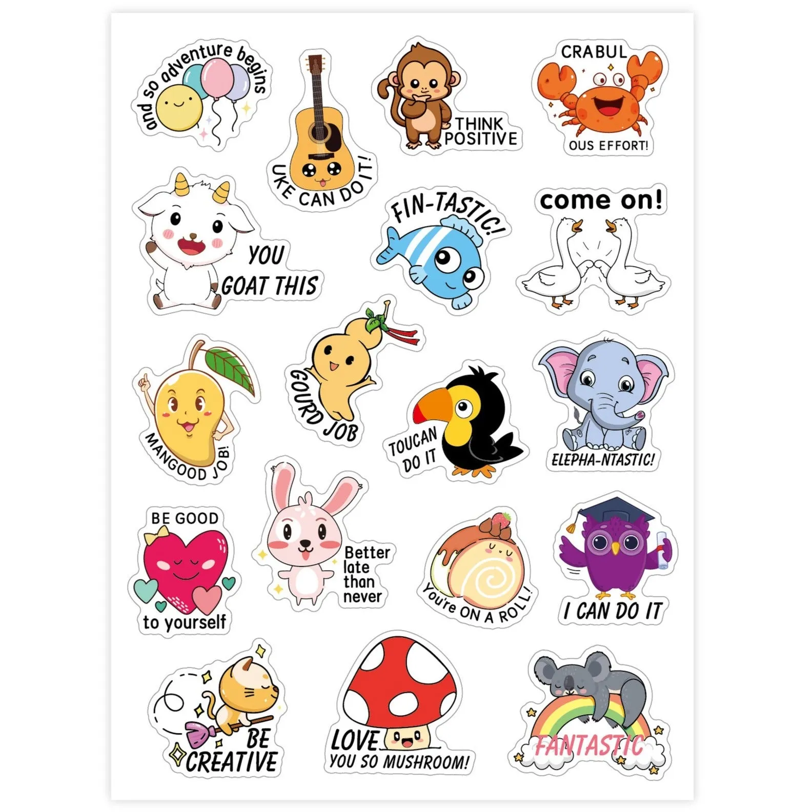 Whimsical Motivational Stickers