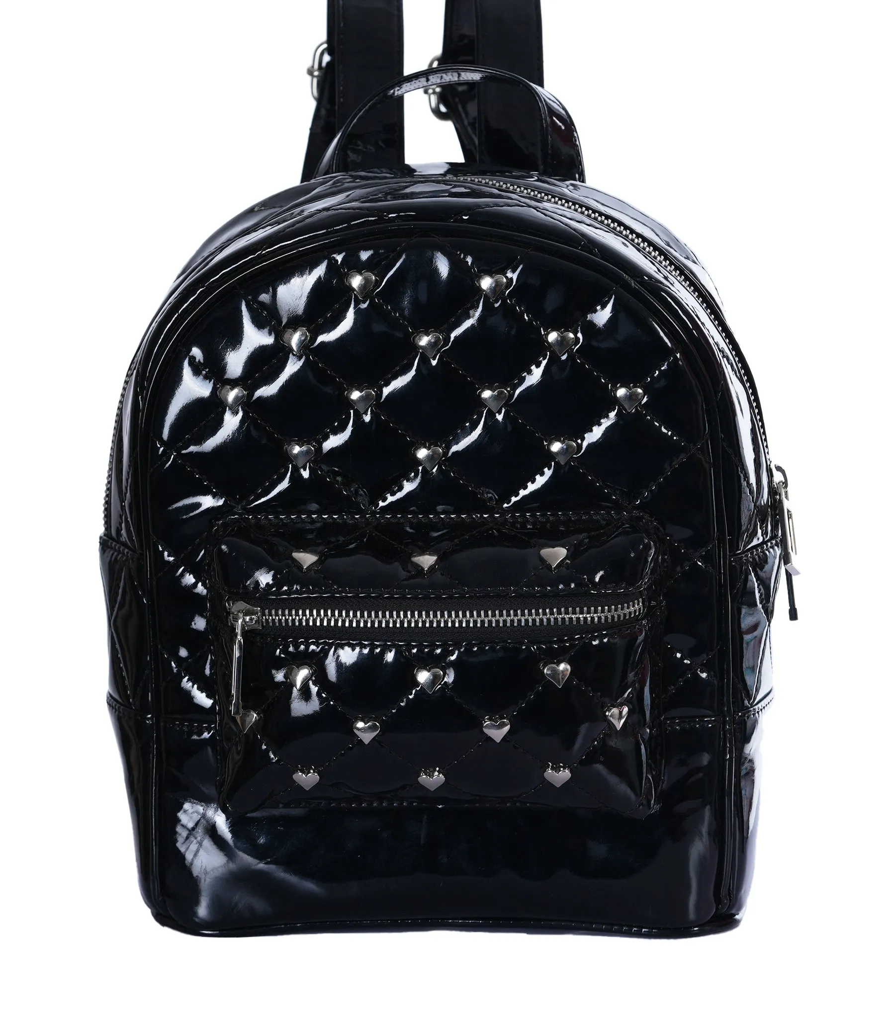 Wholesale Black PVC Heart-Studded Mini Bag