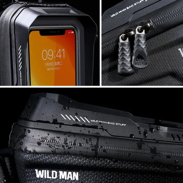 WILD MAN XT2 1L Bicycle EVA Hard Shell Waterproof Phone Touch Screen Beam Bag(Twill)