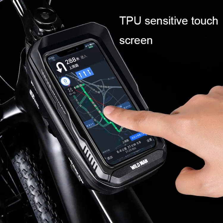 WILD MAN XT2 1L Bicycle EVA Hard Shell Waterproof Phone Touch Screen Beam Bag(Twill)