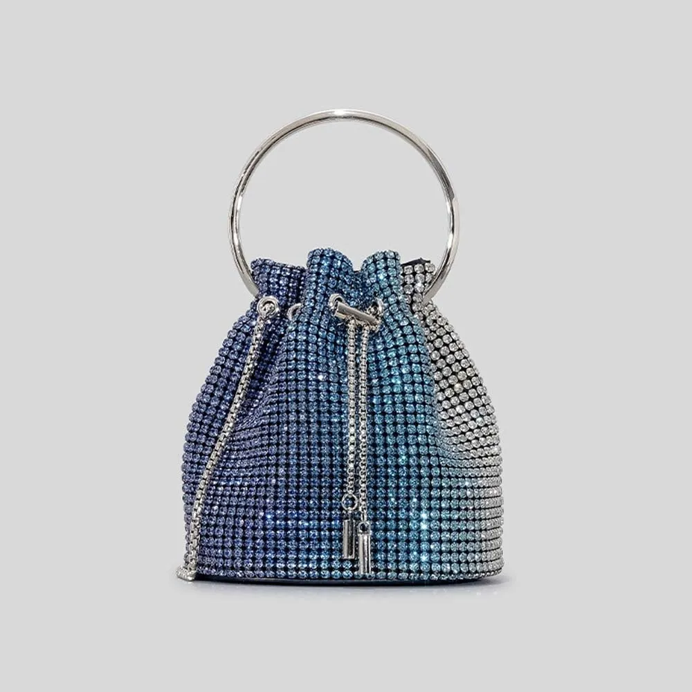 Winnal Crystal Bucket String Shoulder Bag