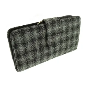 Women's Harris Tweed Iona Long Purse  Grey Dogtooth