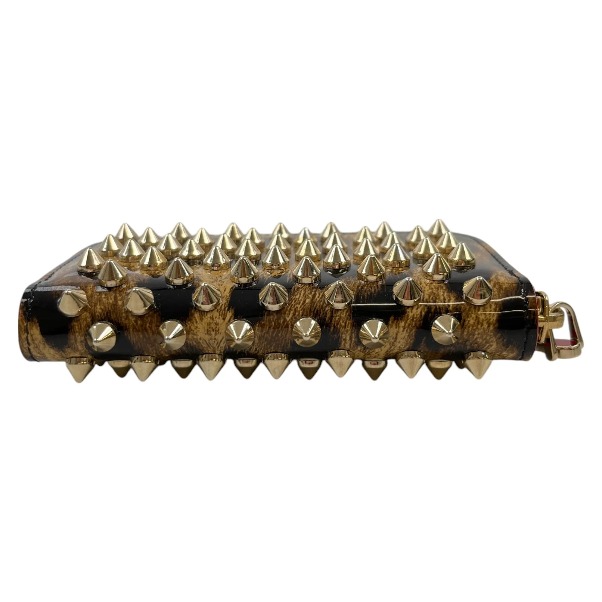 Women's Leopard Spike Coin Purse Brown