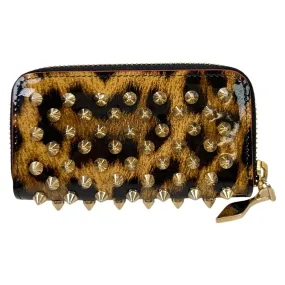 Women's Leopard Spike Coin Purse Brown