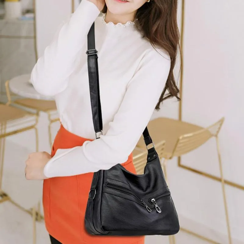 Zipper PU Leather Fashion Bag