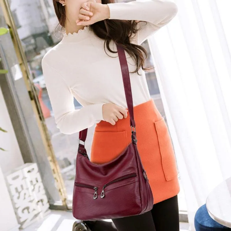 Zipper PU Leather Fashion Bag